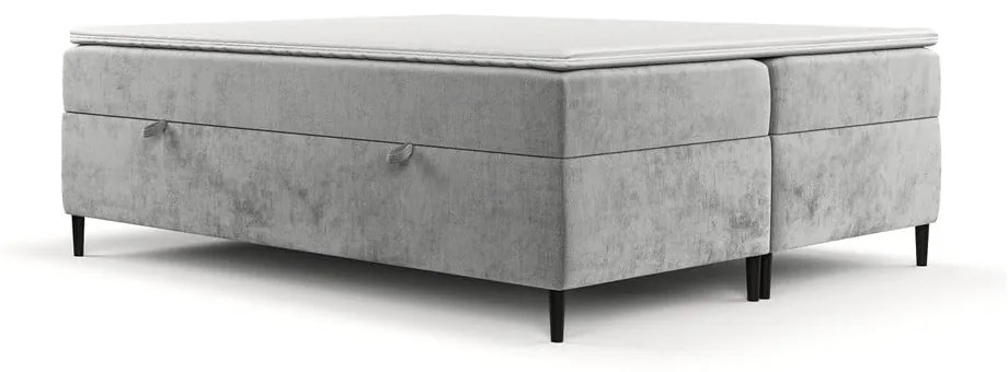 Szare łóżko boxspring ze schowkiem 160x200 cm Araya – Maison de Rêve