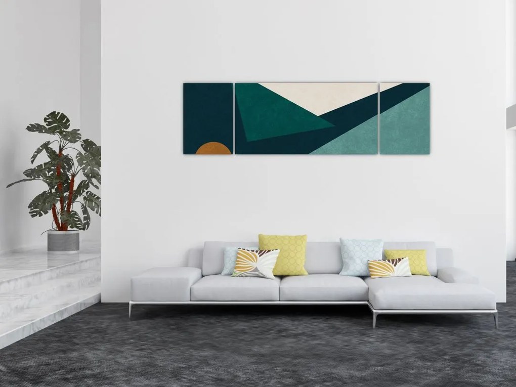 Obraz - Abstrakcja kubistyczna (170x50 cm)