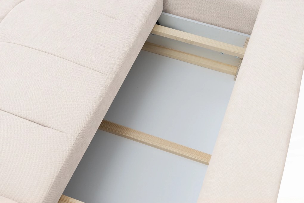 Narożnik Lutario L z funkcją spania lewostronny - beżowa plecionka hydrofobowa Venice 2026