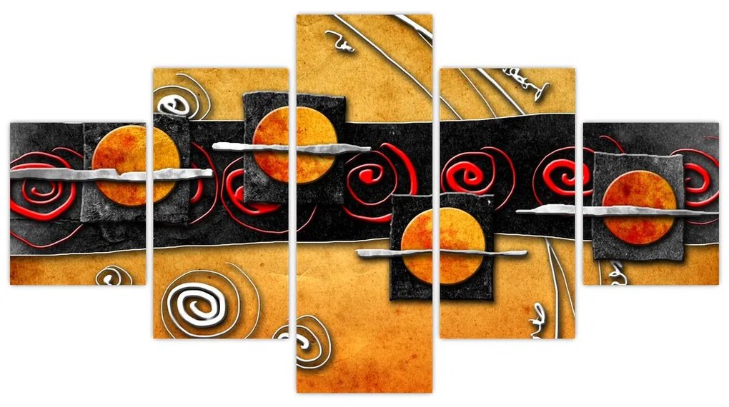 Abstrakcyjny obraz - Planety (125x70 cm)