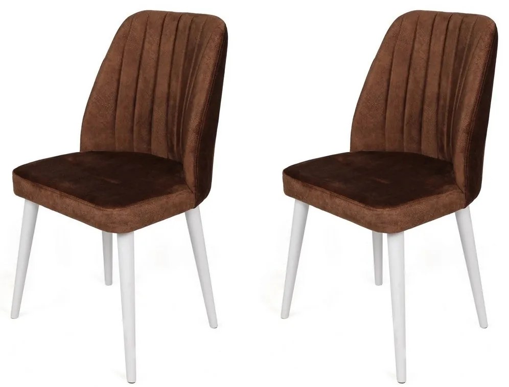 Zestaw krzeseł do jadalni Alfa Brown and White, 2szt.