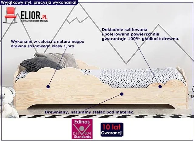 Drewniane łóżko dziecięce Ornelo 10X - 21 rozmiarów