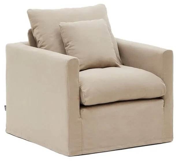 Beżowy pokrowiec na fotel 92 cm Nora – Kave Home