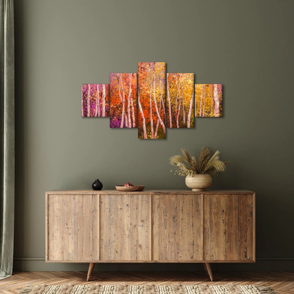 Obraz kolorowego lasu (125x70 cm)