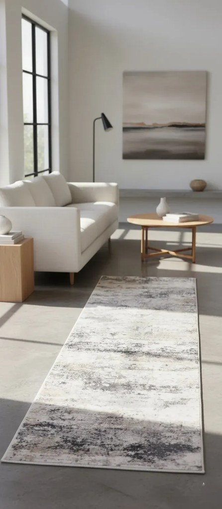 Beżowy chodnik nowoczesny w melanżowy wzór M0-A84