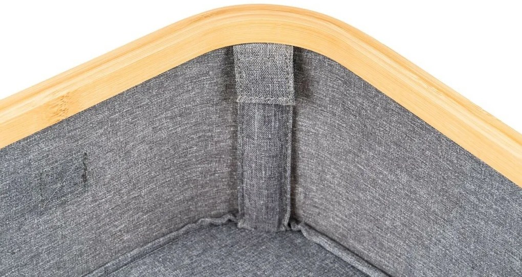 Pojemnik do przechowywania G21 24 x 30 x 15 cm, bambusowy z pokrywką, szary