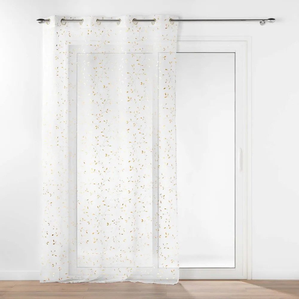 Firanka z woalu w biało-złotym kolorze 140x240 cm Floressia – douceur d'intérieur
