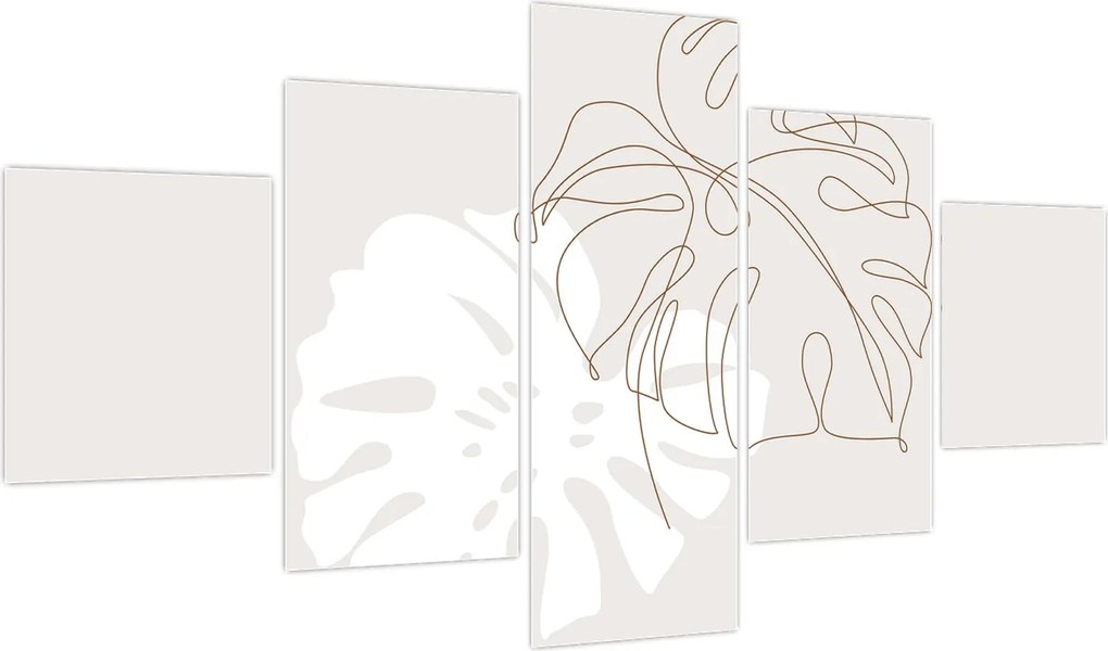 Obraz - Line art monstera N⁰2 (125x70 cm)