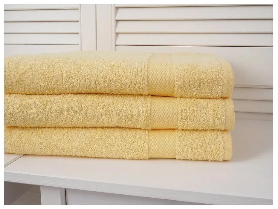 Żółty ręcznik frotte 50x100 cm Adria – B.E.S.