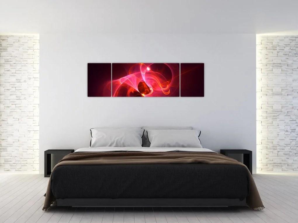 Nowoczesny obraz różowej abstrakcji (170x50 cm)