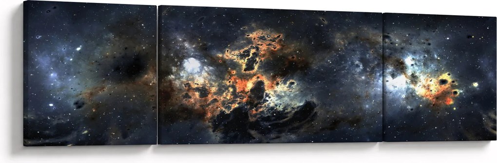 Obraz - Wszechświat z mgławicą (170x50 cm)