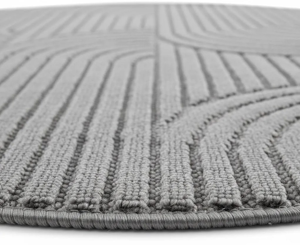 Dywan nowoczesny Helix Geometria szary koło 200 cm x 200 cm