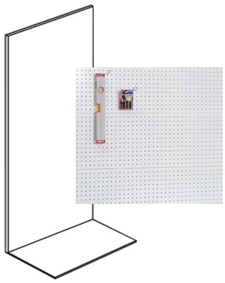 Regał sklepowy jednostronny, ścianki perforowane, 1600 x 1000 x 450 mm, dodatkowy, biały