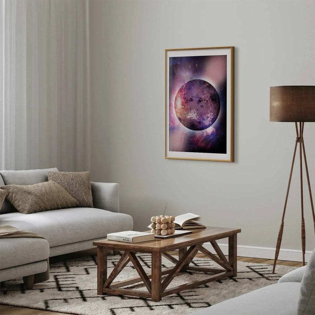 Plakat Nieznana planeta 29,7x42 cm z ramą złotą z marginesem ARTGEIST B