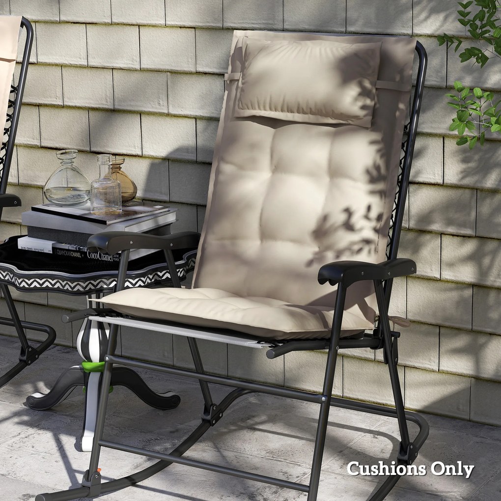 Outsunny Zestaw 2 poduszek na leżak ogrodowy, Wodoodporne, Beżowe, 50x116x5 cm