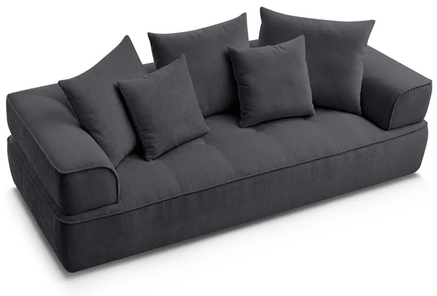 Ciemnoszara sofa z tkaniny szenilowej 237 cm Whesley – Bobochic Paris