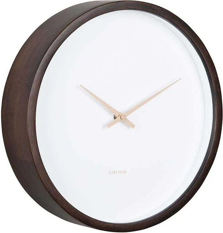Zegar ścienny Ancho - Ciemne drewno - Ø32,6cm