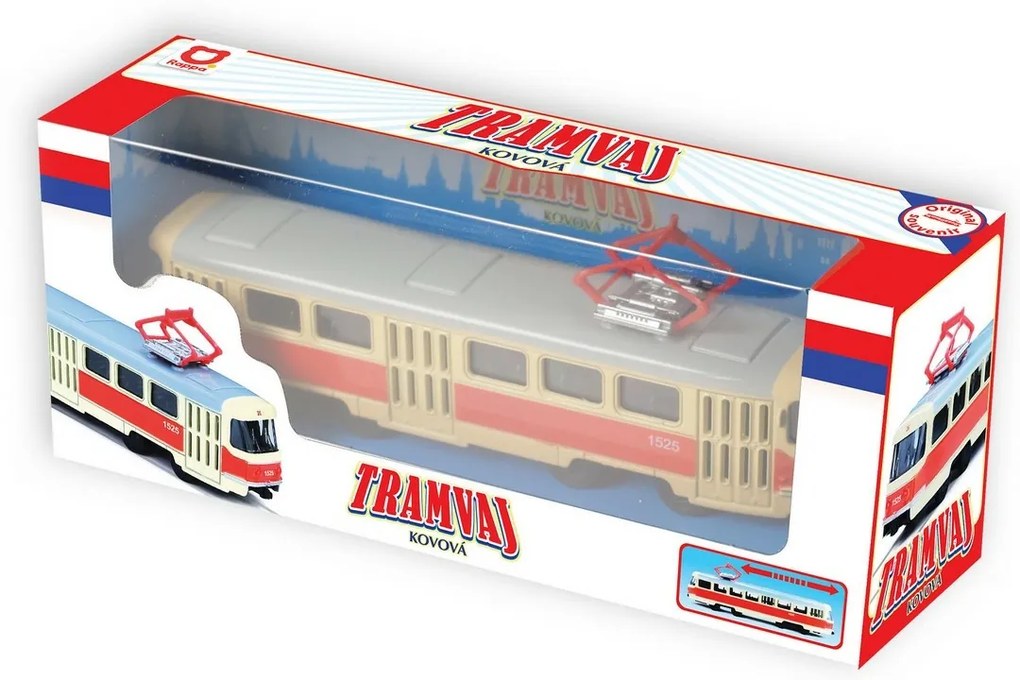 Czeski metalowy tramwaj retro Rappa, 16 cm