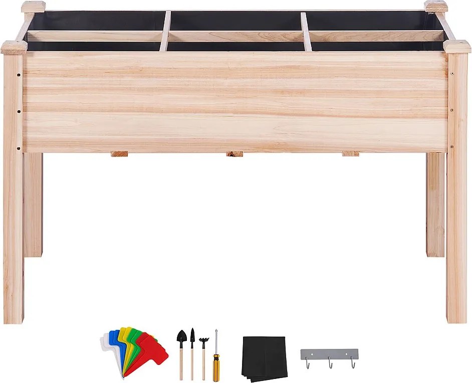 SucceBuy Drewniana Podniesiona Grządka Ogrodowa, 47,2"x22,8"x30" na Kwiaty, Warzywa, Zioła