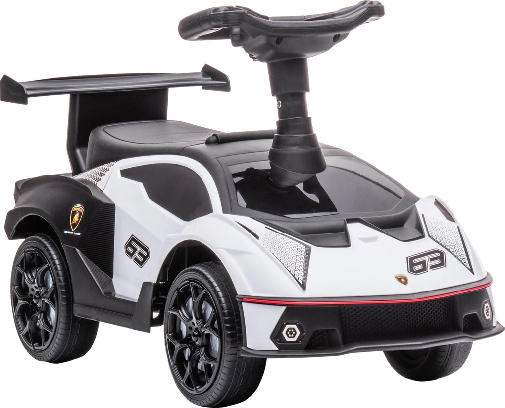 AIYAPLAY Licencjonowany Lamborghini na pedały, samochodzik z efektami dźwiękowymi, zabezpieczeniem przed wywrotką, 67 cm x 28 cm x 38 cm