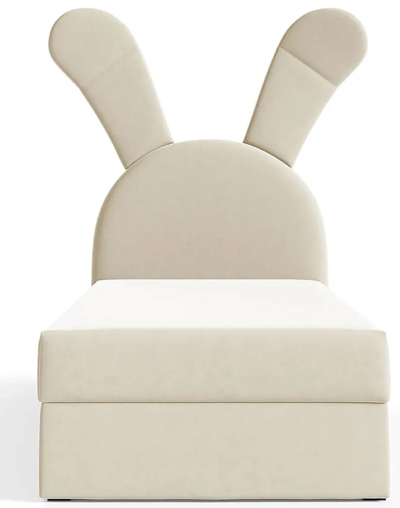 Beżowe łóżko kontynentalne dla dziecka 100x200 cm N3-P74