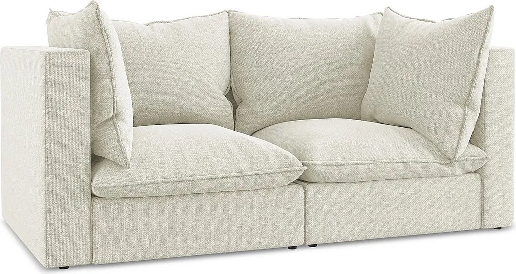 Modułowa sofa 2-osobowa - z tkaniny bouclé - piaskowy - MANAO