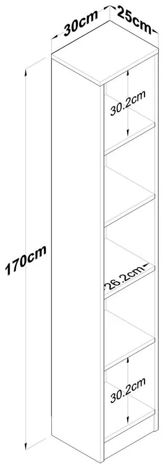 Regał w dekorze orzecha 30x170 cm Allen – Kalune Design