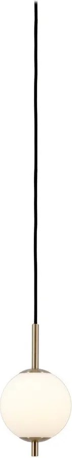 Metalowa lampa wisząca LED w kolorze mosiądzu ze szklanym kloszem ø 12 cm Audrey – UMAGE