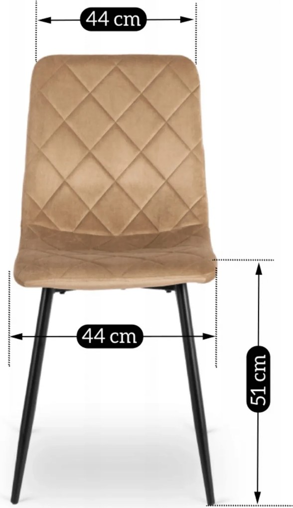 Krzesło Tapicerowane FORIS Beżowe Welurowe Nowoczesne