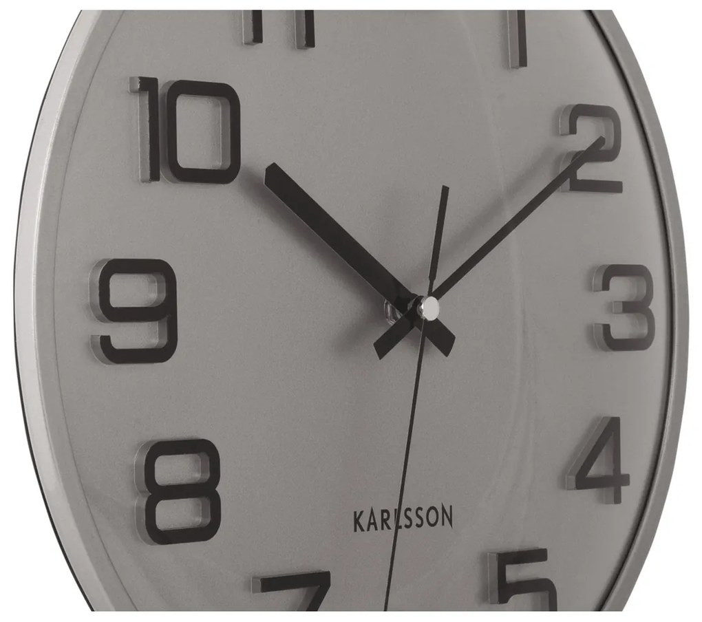 Karlsson 6022SI designerski zegar ścienny srebrny,średnica 30 cm