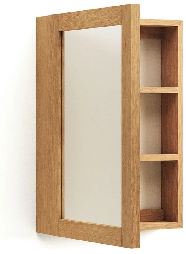 Wisząca szafka łazienkowa z litego drewna tekowego z lustrem 50x70 cm Plubia – Kave Home