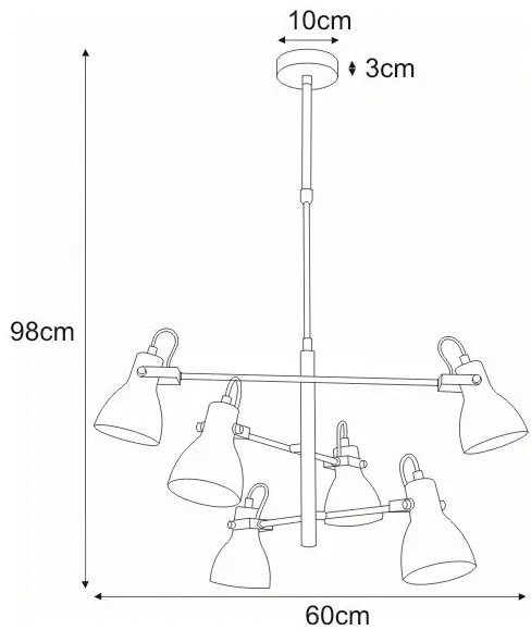 Loftowy żyrandol nad stół - 4X S598 Z6-W00