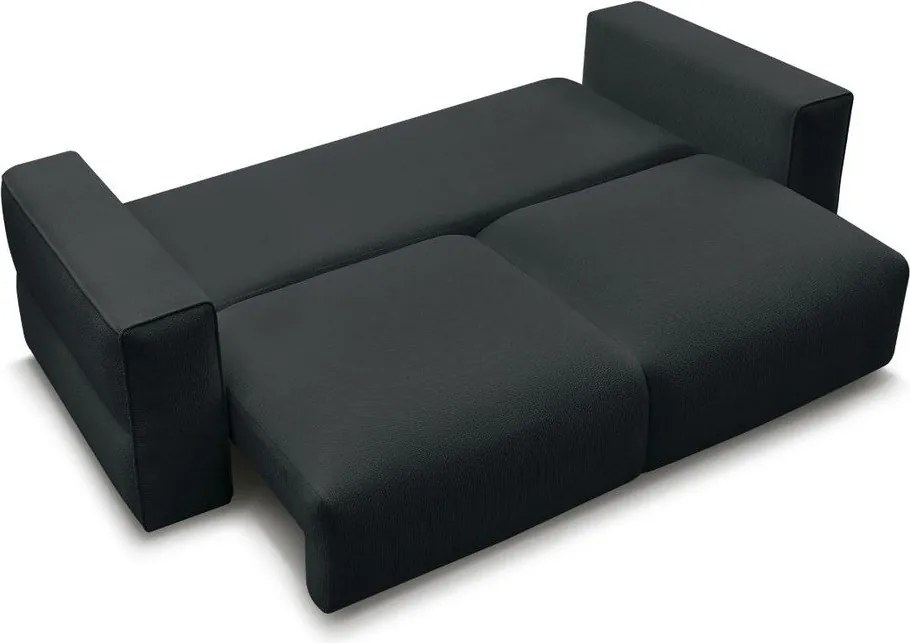 Czarna rozkładana/ze schowkiem sofa 265 cm Ezechiel – Bobochic Paris