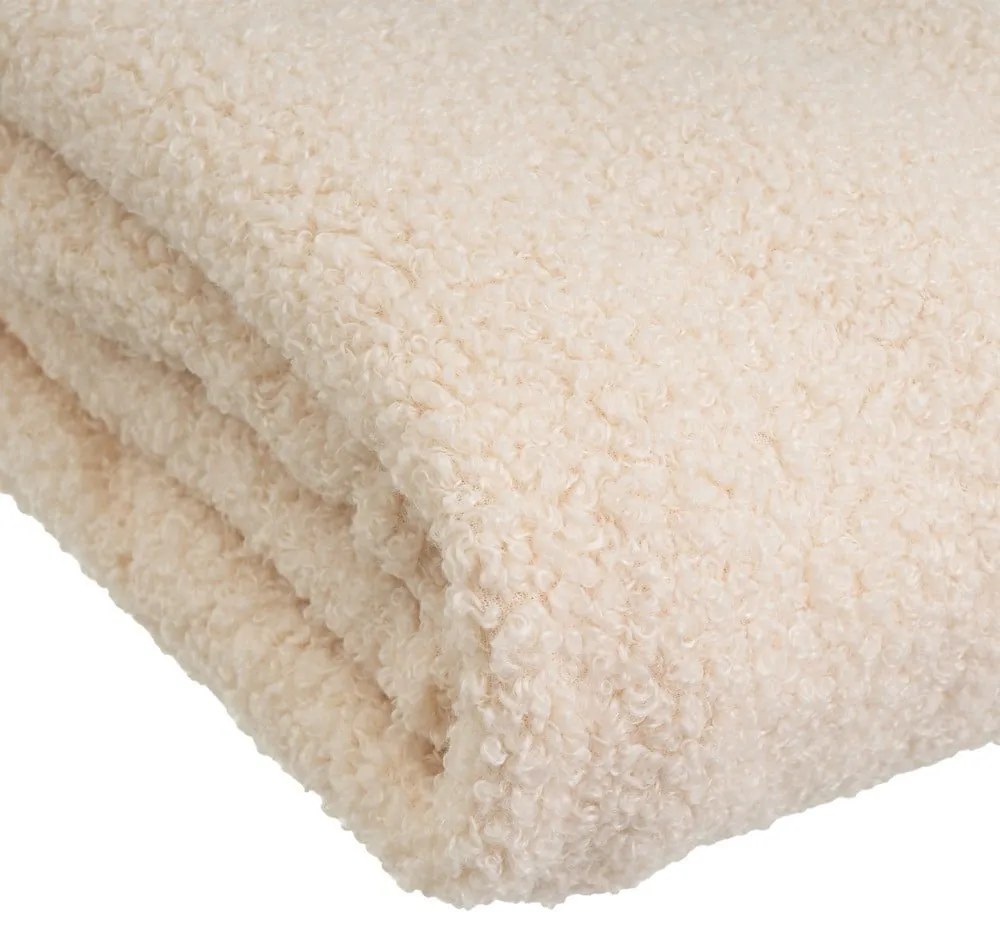 Beżowy koc z materiału bouclé 160x130 cm Sherpa – Casa Selección