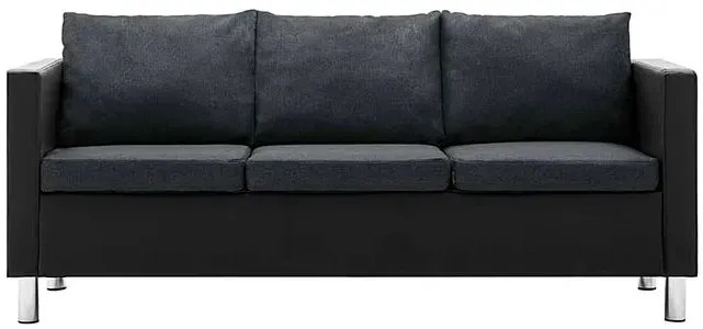 Atrakcyjna 3-osobowa sofa Karlo 3Q - czarno-ciemnoszara