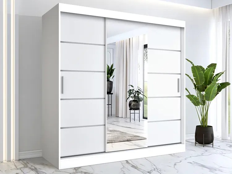 Szafa przesuwna 200 cm biały mat B9-W05