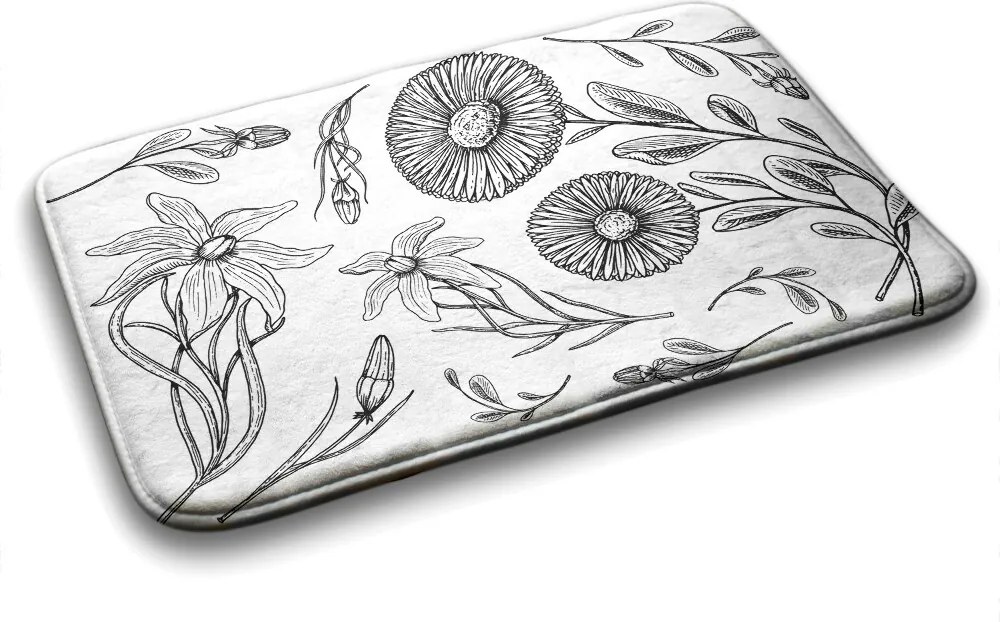 Dywanik do łazienki Dywanik do łazienki Kwiaty wzór