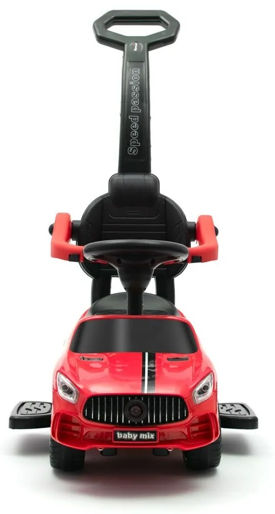 Baby Mix Odpychacz z dźwiękiem i prowadnicą Racer, czerwony