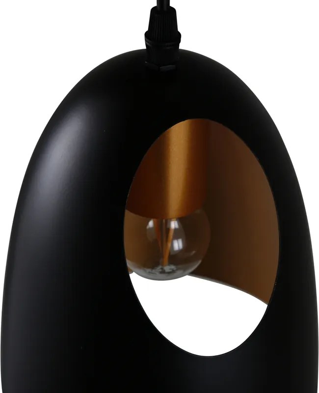 Czarna designerska lampa wisząca ELDA