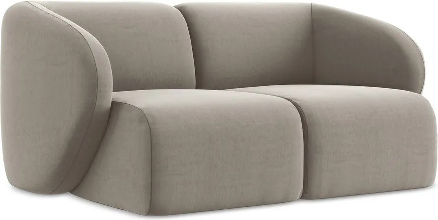 Jasnobrązowa aksamitna sofa 174 cm Lani – Makamii