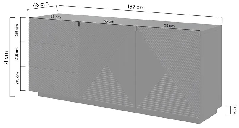Komoda z szufladami Asha 167 cm - artisan / rivier stone mat