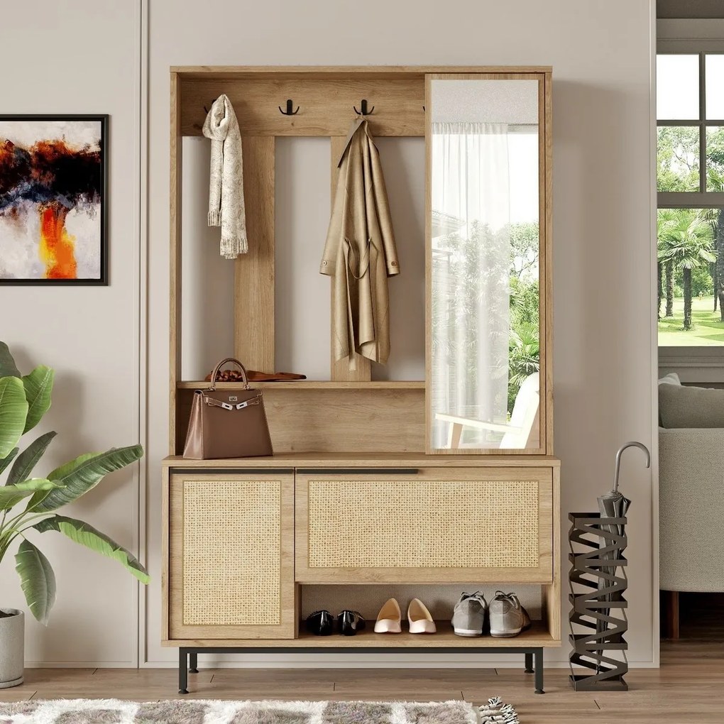 Wieszak z półką na buty Once Walnut and Oak