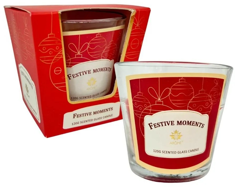 Świeca Arome w szkle, Festive Moments, 120 g