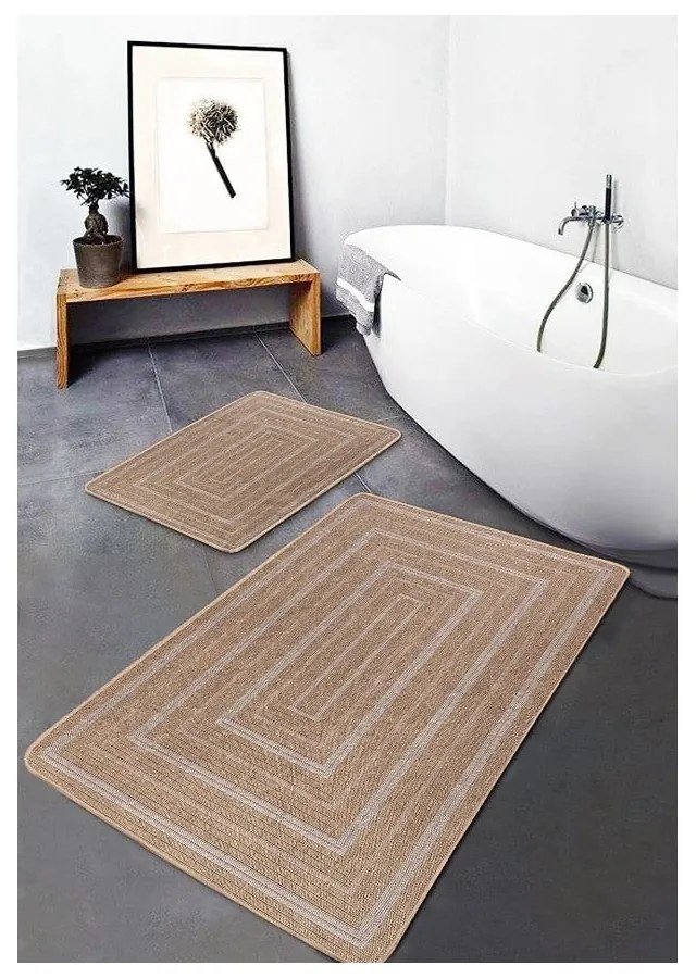 Brązowe dywaniki łazienkowe zestaw 2 szt. 60x100 cm – Mila Home