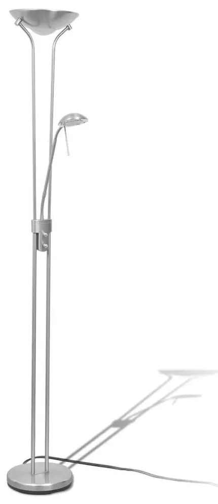 Srebrna Stojąca Lampa Podłogowa Led Do Czytania W9-A46