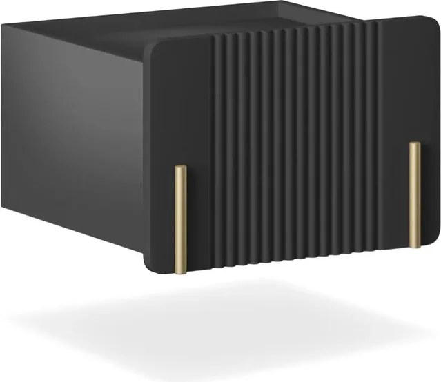 Szafka nocna Malmi 45 cm wisząca z szufladą - czarny mat / złoty