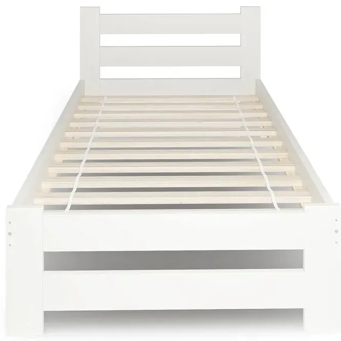 Białe Pojedyncze Łóżko W Stylu Skandynawskim 100X200 N2-A40