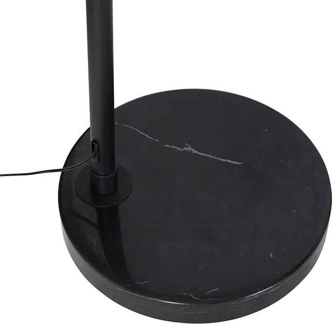 Nowoczesna lampa łukowa podłogowa czarna z podwójnym kloszem czarno-złotym - XXL