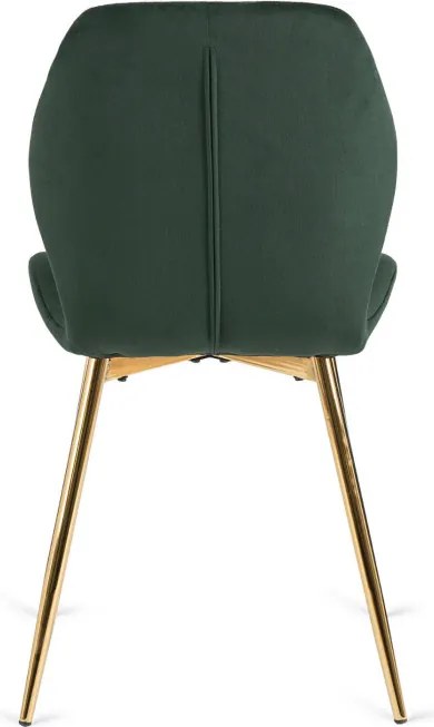 Krzesło Tapicerowane do Jadalni LUCKY Zielone Welurowe Nowoczesne Glamour