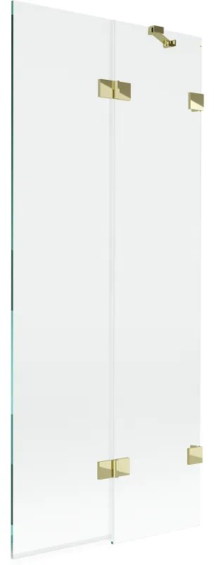 Mexen Lunar parawan nawannowy 2-skrzydłowy prawy 80 x 150 cm, transparent, złoty - 897-080-100-50-00-P